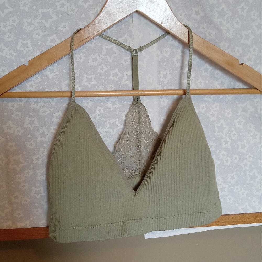 Rose + Vine bralette in sage green